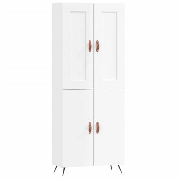 High Gloss White Highboard - Stylish Storage Solution