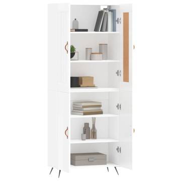 High Gloss White Highboard - Stylish Storage Solution