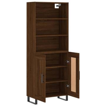 Stylish Highboard Brown Oak | 69.5x34x180 cm at Hipo Market