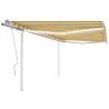 Manual Retractable Awning with LED 4x3.5 m Yellow and White Colour yellow and white Size 4 x 3.5 m Quantity in Package 1 