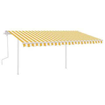 Manual Retractable Awning with LED - Yellow & White 4x3.5m