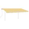 Manual Retractable Awning with LED - Yellow & White 4x3.5m