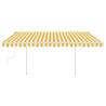 Manual Retractable Awning with LED - Yellow & White 4x3.5m