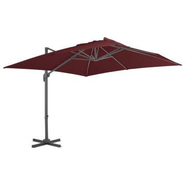 Cantilever Umbrella with Aluminium Pole - Bordeaux Red 400x300 cm