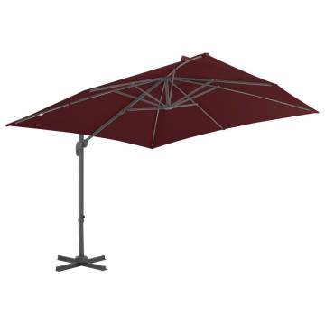 Cantilever Umbrella with Aluminium Pole - Bordeaux Red 400x300 cm