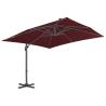 Cantilever Umbrella with Aluminium Pole - Bordeaux Red 400x300 cm