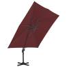 Cantilever Umbrella with Aluminium Pole - Bordeaux Red 400x300 cm