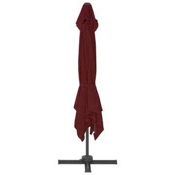 Cantilever Umbrella with Aluminium Pole - Bordeaux Red 400x300 cm