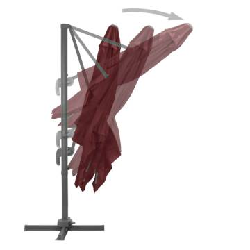 Cantilever Umbrella with Aluminium Pole - Bordeaux Red 400x300 cm