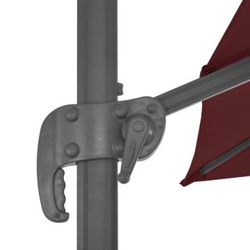 Cantilever Umbrella with Aluminium Pole - Bordeaux Red 400x300 cm