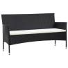 3-Seater Garden Sofa with Cushions Black Poly Rattan Colour black Quantity in Package 1 