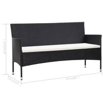 3-Seater Garden Sofa with Cushions - Stylish & Durable | HipoMarket