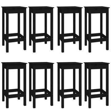 9 Piece Black Solid Wood Pine Bar Set - Stylish & Sturdy