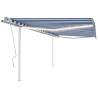 Manual Retractable Awning with LED 4x3.5 m Blue and White Colour blue and white Size 4 x 3.5 m Quantity in Package 1 