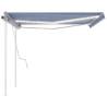 Manual Retractable Awning with LED - 4x3.5m Blue & White