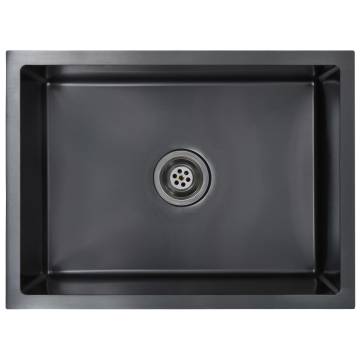 Handmade Black Stainless Steel Kitchen Sink - Sophisticated Design