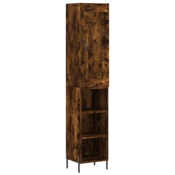 Stylish Highboard in Smoked Oak - 34.5x34x180 cm | HipoMarket