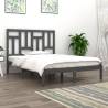 Grey Solid Pine Wood Bed Frame - Super King Size 180x200 cm