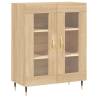 Stylish Highboard Sonoma Oak - 69.5x34x180 cm Engineered Wood