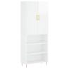 Stylish Highboard in High Gloss White - 69.5x34x180 cm