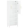 Stylish Highboard in High Gloss White - 69.5x34x180 cm