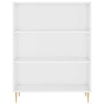 Stylish Highboard in High Gloss White - 69.5x34x180 cm