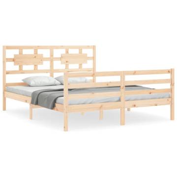 Solid Wood Bed Frame with Headboard 160x200 cm - Hipomarket