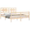 Solid Wood Bed Frame with Headboard 160x200 cm - Hipomarket