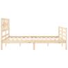 Solid Wood Bed Frame with Headboard 160x200 cm - Hipomarket