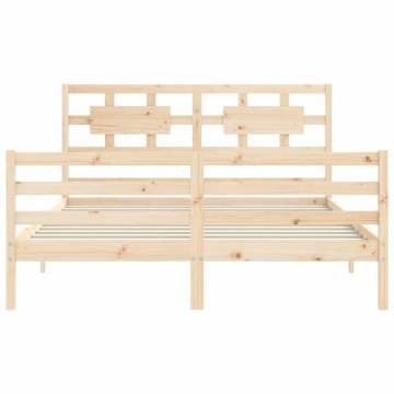 Solid Wood Bed Frame with Headboard 160x200 cm - Hipomarket