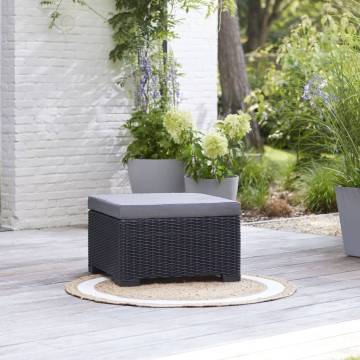 Allibert Outdoor Ottoman California Grey - Versatile Garden Furniture