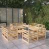 9 Piece Garden Lounge Set Solid Pinewood Colour natural Cushion included no Number of 1 