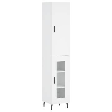 Stylish Highboard White 34.5x34x180 cm - Durable Storage Solution