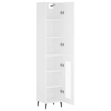 Stylish Highboard White 34.5x34x180 cm - Durable Storage Solution