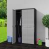 Garden Storage Cabinet with 4 Shelves - Black and Grey