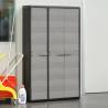 Garden Storage Cabinet with 4 Shelves - Black and Grey