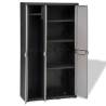 Garden Storage Cabinet with 4 Shelves - Black and Grey