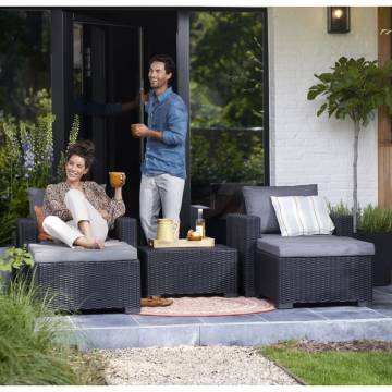 Allibert Outdoor Ottoman California Grey - Versatile Garden Furniture