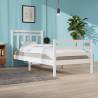 Bed Frame White Solid Wood 90x200 cm Colour white Size 90 x 200 cm 