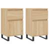 Sonoma Oak Sideboards - 2 pcs Engineered Wood Storage Cabinet