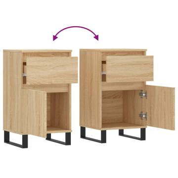 Sonoma Oak Sideboards - 2 pcs Engineered Wood Storage Cabinet