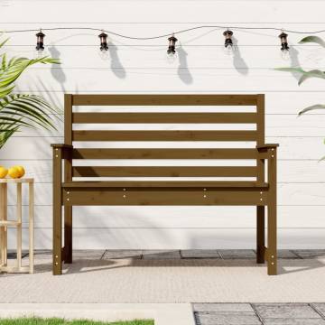 Classic Garden Bench - Honey Brown Solid Pine 109x48x91.5 cm