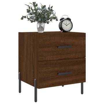 Stylish Brown Oak Bedside Cabinets - Set of 2 | HipoMarket