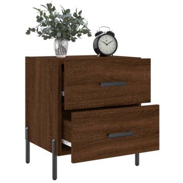 Stylish Brown Oak Bedside Cabinets - Set of 2 | HipoMarket