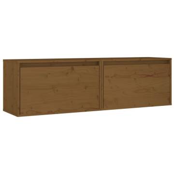 Wall Cabinets 2 pcs Honey Brown | Solid Pinewood | HipoMarket