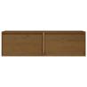 Wall Cabinets 2 pcs Honey Brown | Solid Pinewood | HipoMarket