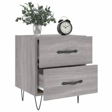 Stylish Grey Sonoma Bedside Cabinets - Set of 2