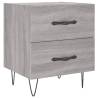 Stylish Grey Sonoma Bedside Cabinets - Set of 2