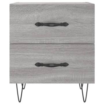 Stylish Grey Sonoma Bedside Cabinets - Set of 2