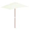 Outdoor Parasol with Wooden Pole 150x200 cm Sand Colour sand 